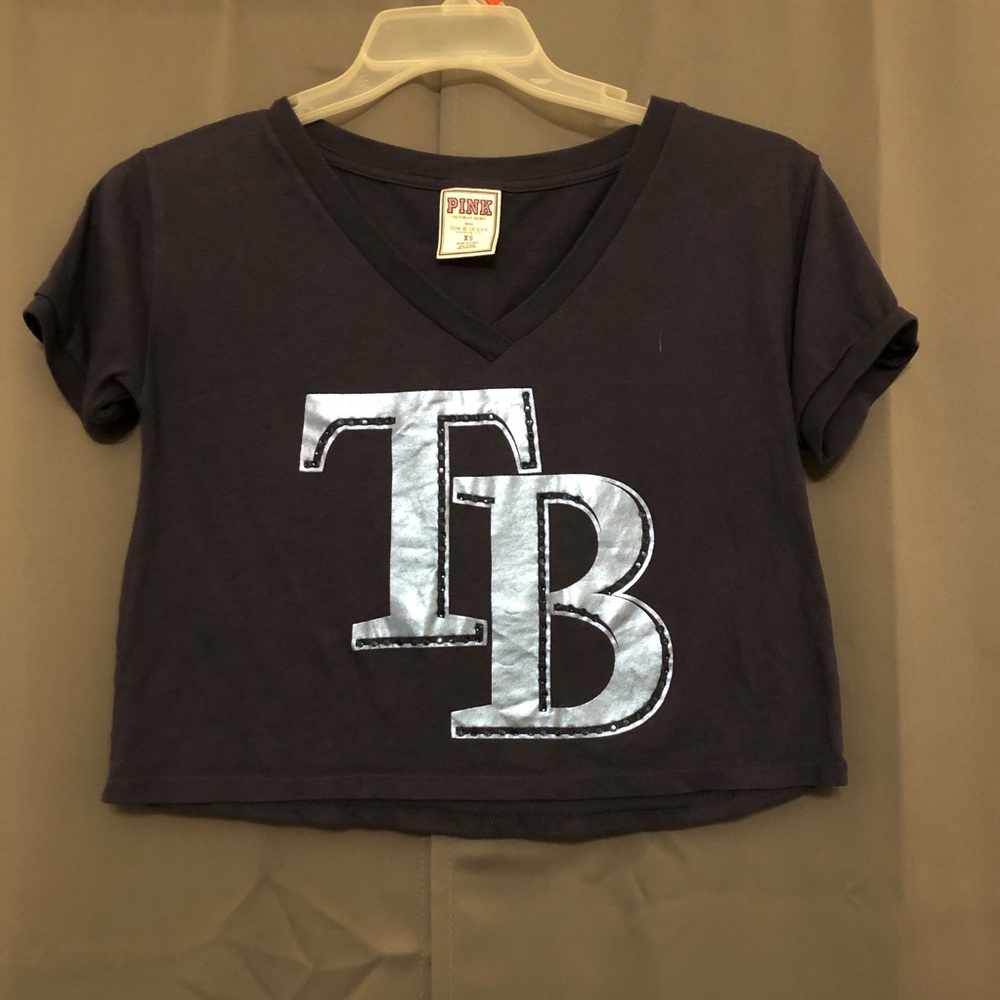 VS PINK Florida rays baseball crop top tee xs